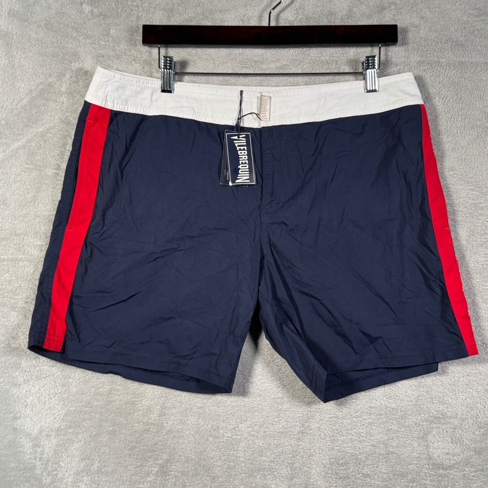 Vilebrequin Board Shorts Mens XL Navy Red Merle Swim Trunks
